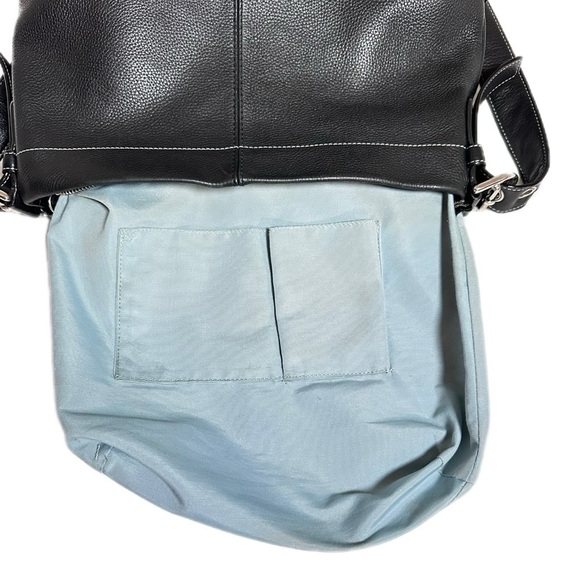 Coach Soho Shoulder Bag Black Pebbled Leather Hobo Bag new edge coat - Picture 6 of 16